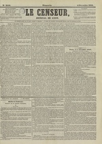 Le Censeur : journal de Lyon, politique, industriel et littéraire, N°3112, pp. 1