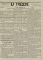 Le Censeur : journal de Lyon, politique, industriel et littéraire, N°3141, pp. 1