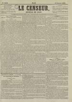 Le Censeur : journal de Lyon, politique, industriel et littéraire, N°3142, pp. 1