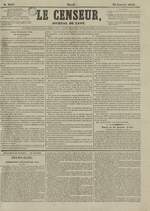 Le Censeur : journal de Lyon, politique, industriel et littéraire, N°3154, pp. 1