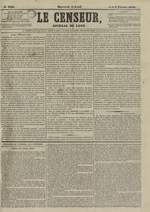 Le Censeur : journal de Lyon, politique, industriel et littéraire, N°3161, pp. 1