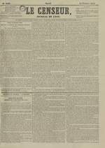 Le Censeur : journal de Lyon, politique, industriel et littéraire, N°3166, pp. 1