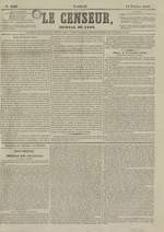 Le Censeur : journal de Lyon, politique, industriel et littéraire, N°3168, pp. 1