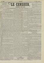 Le Censeur : journal de Lyon, politique, industriel et littéraire, N°3181, pp. 1
