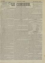 Le Censeur : journal de Lyon, politique, industriel et littéraire, N°3197, pp. 1