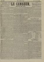 Le Censeur : journal de Lyon, politique, industriel et littéraire, N°3208, pp. 1