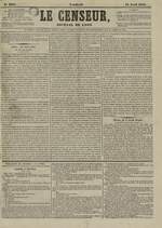 Le Censeur : journal de Lyon, politique, industriel et littéraire, N°3215, pp. 1