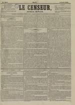 Le Censeur : journal de Lyon, politique, industriel et littéraire, N°3213, pp. 1