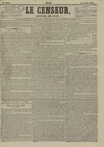 Le Censeur : journal de Lyon, politique, industriel et littéraire, N°3219, pp. 1