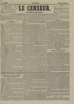 Le Censeur : journal de Lyon, politique, industriel et littéraire, N°3223, pp. 1