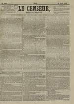 Le Censeur : journal de Lyon, politique, industriel et littéraire, N°3225, pp. 1