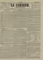 Le Censeur : journal de Lyon, politique, industriel et littéraire, N°3229, pp. 1