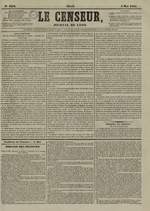 Le Censeur : journal de Lyon, politique, industriel et littéraire, N°3238, pp. 1