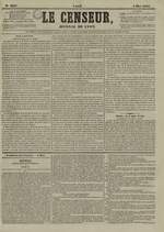 Le Censeur : journal de Lyon, politique, industriel et littéraire, N°3237, pp. 1