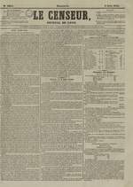 Le Censeur : journal de Lyon, politique, industriel et littéraire, N°3264, pp. 1