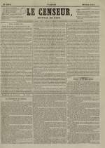 Le Censeur : journal de Lyon, politique, industriel et littéraire, N°3274, pp. 1