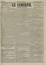 Le Censeur : journal de Lyon, politique, industriel et littéraire, N°3291, pp. 1