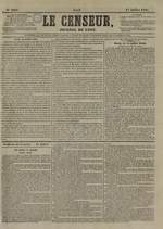 Le Censeur : journal de Lyon, politique, industriel et littéraire, N°3297, pp. 1