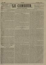 Le Censeur : journal de Lyon, politique, industriel et littéraire, N°3299, pp. 1