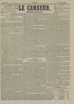 Le Censeur : journal de Lyon, politique, industriel et littéraire, N°3311, pp. 1