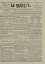 Le Censeur : journal de Lyon, politique, industriel et littéraire, N°3323, pp. 1