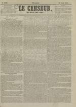 Le Censeur : journal de Lyon, politique, industriel et littéraire, N°3329, pp. 1