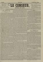 Le Censeur : journal de Lyon, politique, industriel et littéraire, N°3335, pp. 1