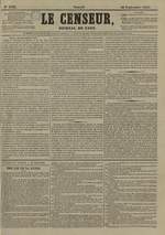 Le Censeur : journal de Lyon, politique, industriel et littéraire, N°3352, pp. 1