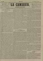 Le Censeur : journal de Lyon, politique, industriel et littéraire, N°3361, pp. 1