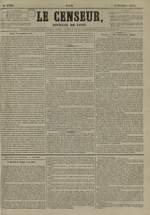 Le Censeur : journal de Lyon, politique, industriel et littéraire, N°3362, pp. 1