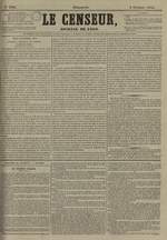 Le Censeur : journal de Lyon, politique, industriel et littéraire, N°3365, pp. 1