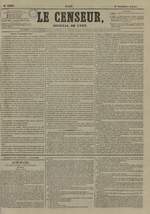 Le Censeur : journal de Lyon, politique, industriel et littéraire, N°3368, pp. 1