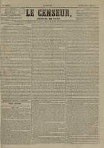 Le Censeur : journal de Lyon, politique, industriel et littéraire, N°3375, pp. 1