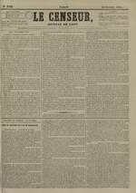 Le Censeur : journal de Lyon, politique, industriel et littéraire, N°3382, pp. 1