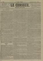 Le Censeur : journal de Lyon, politique, industriel et littéraire, N°3390, pp. 1