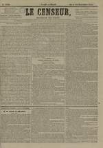 Le Censeur : journal de Lyon, politique, industriel et littéraire, N°3396, pp. 1