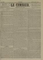 Le Censeur : journal de Lyon, politique, industriel et littéraire, N°3407, pp. 1