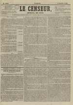 Le Censeur : journal de Lyon, politique, industriel et littéraire, N°3445, pp. 1