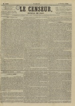 Le Censeur : journal de Lyon, politique, industriel et littéraire, N°3469, pp. 1