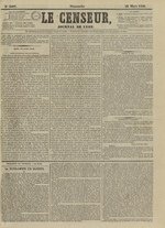 Le Censeur : journal de Lyon, politique, industriel et littéraire, N°3507, pp. 1