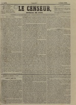 Le Censeur : journal de Lyon, politique, industriel et littéraire, N°3570, pp. 1