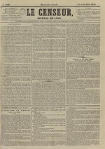 Le Censeur : journal de Lyon, politique, industriel et littéraire, N°3580, pp. 1