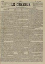 Le Censeur : journal de Lyon, politique, industriel et littéraire, N°3588, pp. 1