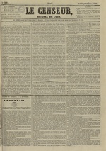 Le Censeur : journal de Lyon, politique, industriel et littéraire, N°3664, pp. 1