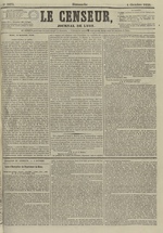 Le Censeur : journal de Lyon, politique, industriel et littéraire, N°3673, pp. 1