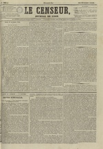 Le Censeur : journal de Lyon, politique, industriel et littéraire, N°3685, pp. 1