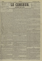 Le Censeur : journal de Lyon, politique, industriel et littéraire, N°3690, pp. 1