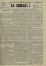 Le Censeur : journal de Lyon, politique, industriel et littéraire, N°3695, pp. 1