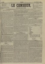 Le Censeur : journal de Lyon, politique, industriel et littéraire, N°3696, pp. 1