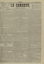 Le Censeur : journal de Lyon, politique, industriel et littéraire, N°3697, pp. 1